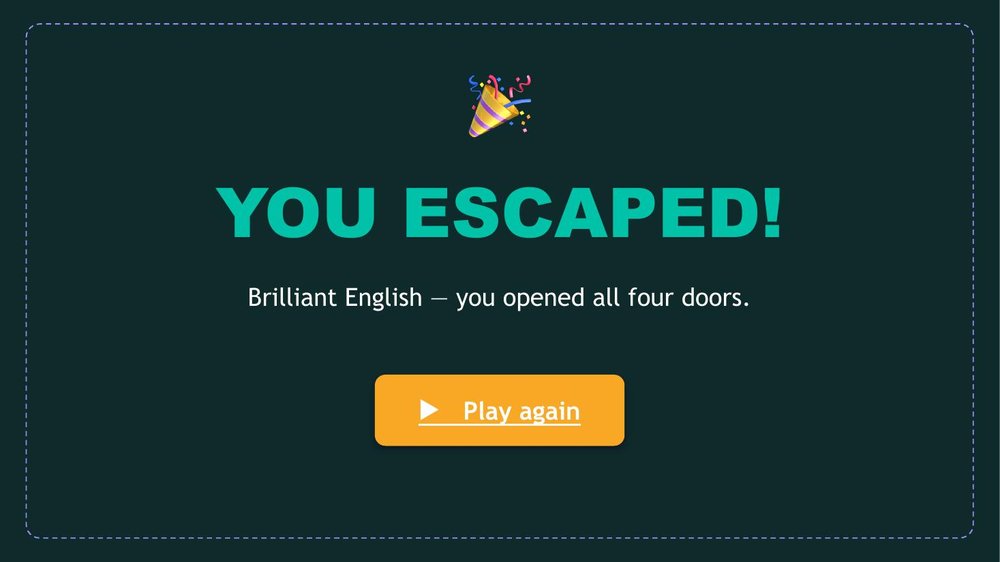 Word Quest winner slide